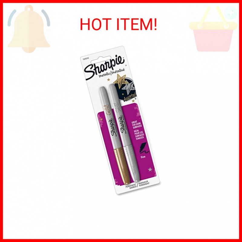 Sharpie 1829202 Sharpie Metallic Markers, Fine Pt, 2 Color/P