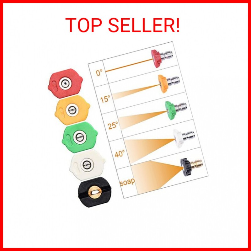 Pressure Washer Tips Power Washer Soap Nozzle Tips Multiple Degrees 1/4 Quick Co