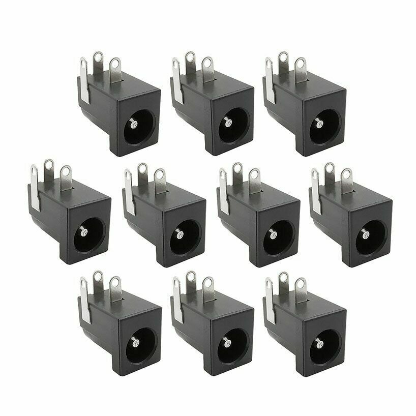 10 Pcs DC Power Supply Female Jack Socket 5.5 x 2.1mm Barrel-Type PCB Mount
