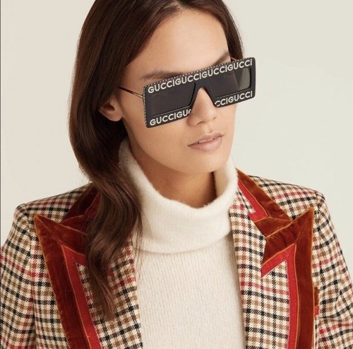 Pre-owned Gucci Hollywood Forever Sunglasses With  Print Swarovski Crystals In Silver