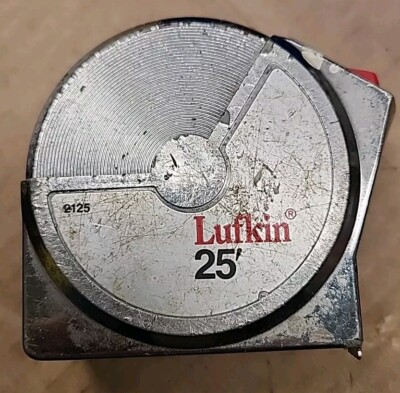 VINTAGE LUFKIN 25  RETRACTABLE METAL TAPE MEASURE w/Belt Clip #2125 (t2)