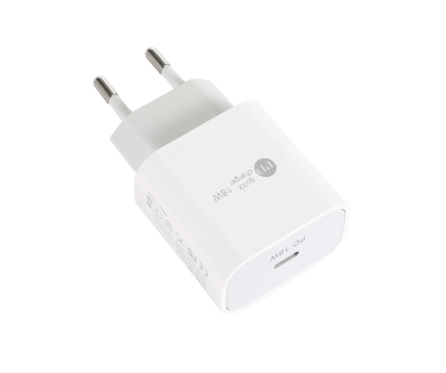 EU Stecker USB Ladegerät 18W USB Typ C Wandladegerät Stromadapter für iPhone 12