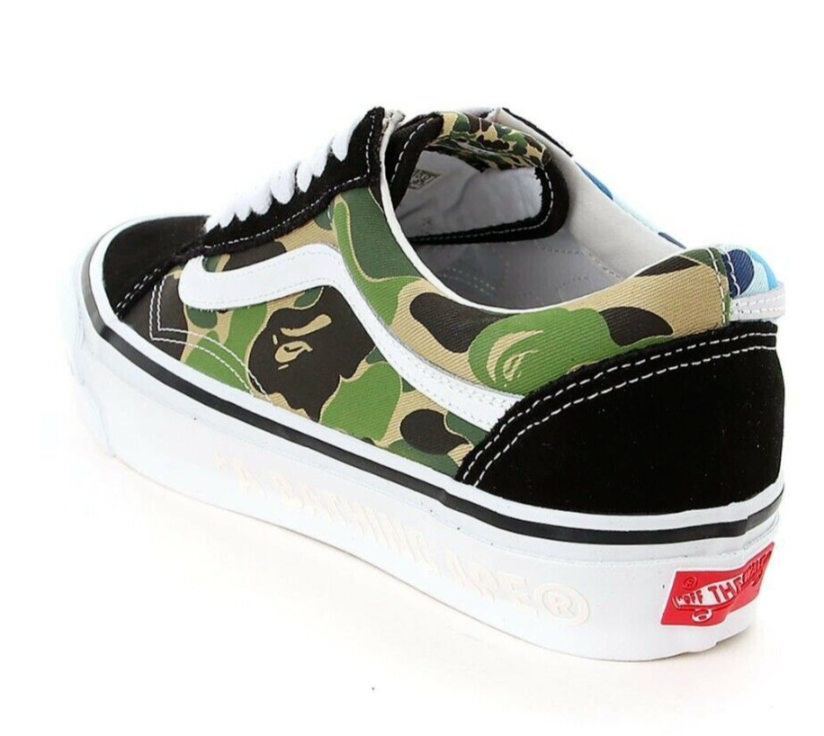Pre-owned Vans A Bathing Ape Bape X  Lx Old Skool Tb Multi-color 1k73-191-920 Size 8.5 In Multicolor