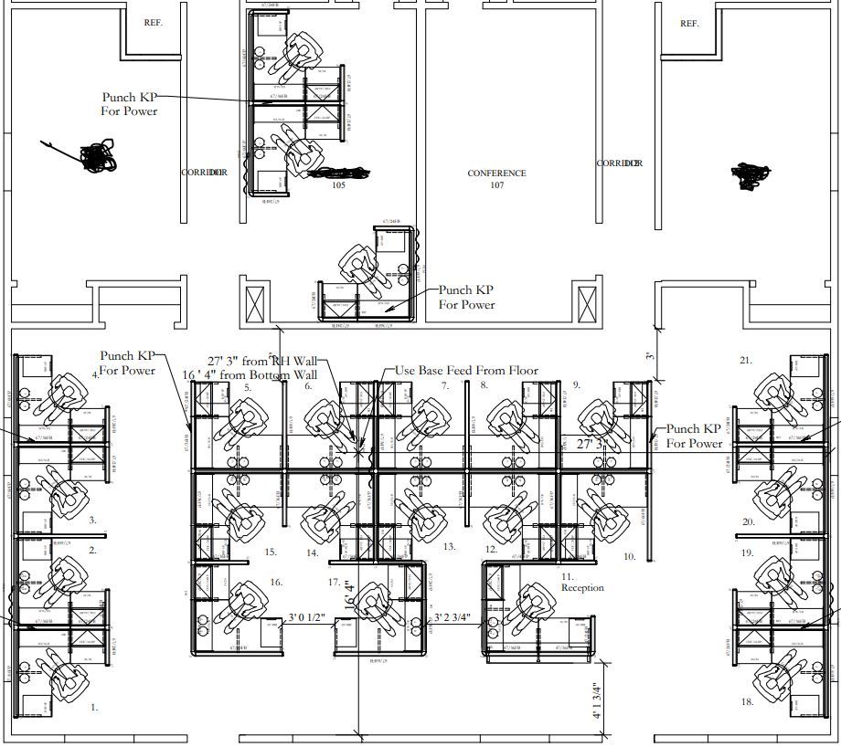 23 Herman Miller Office Cubicles plus 1 Larger Reception with Chairs Some Unused