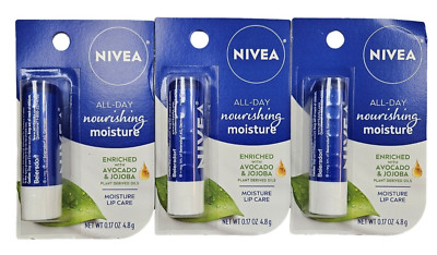 Nivea Moisture Lip Care 0.17 oz ( 3 pack )  NEW LOOK 