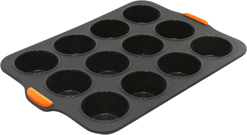 Silicone 12 Cup Muffin Pan, 35.5 X 24.5 Cm, Grey