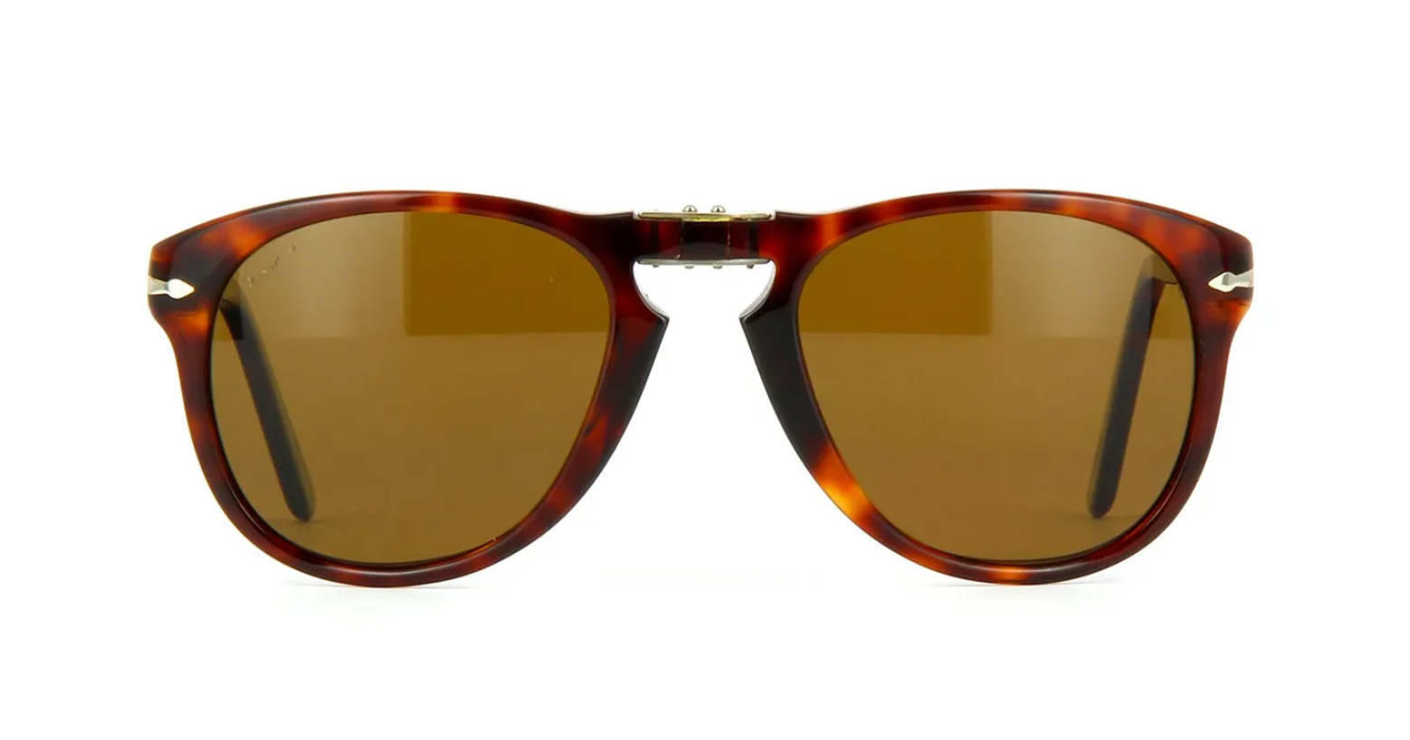 Pre-owned Persol Po 0714 Folding Havana/blue Shaded Polarized (24/s3) Sunglasses In Crystal Brown Polarized