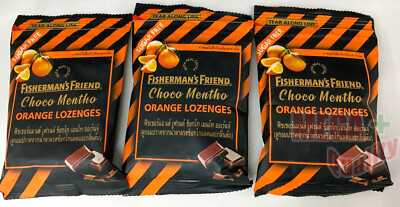 3 packs 25g. Fisherman s Friend Chico Mentho Orange Lozenges Candy Sugar Free