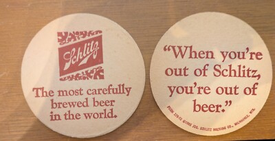 Vintage SCHLITZ Beer Coasters, set of 70