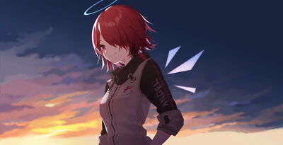 Anime girls nimbus arknights exusiai hair covering eyes Playmat Game Mat Desk