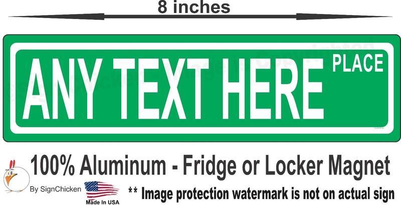LOCKER ART & DECOR -Personalized Street Sign MAGNET, Great For