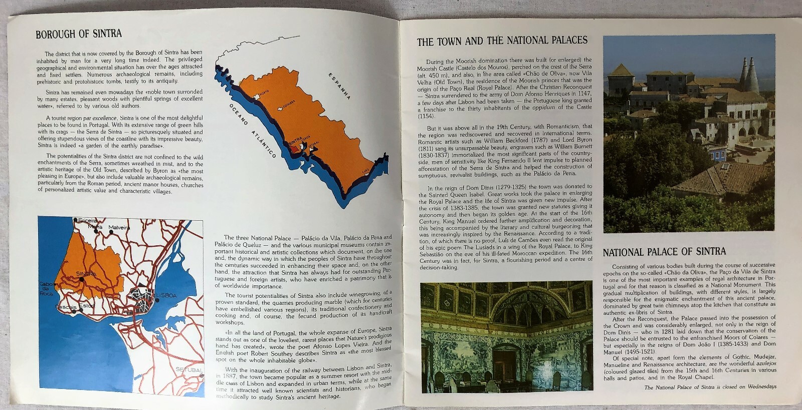 Sintra Portugal Vintage City Town Map Guide Book Museum Art Church Route Picture