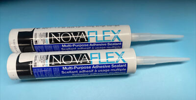 10 oz Nova Flex Silicone Multi-Purpose Adhesive Sealant Black  ( Lot of 2 )