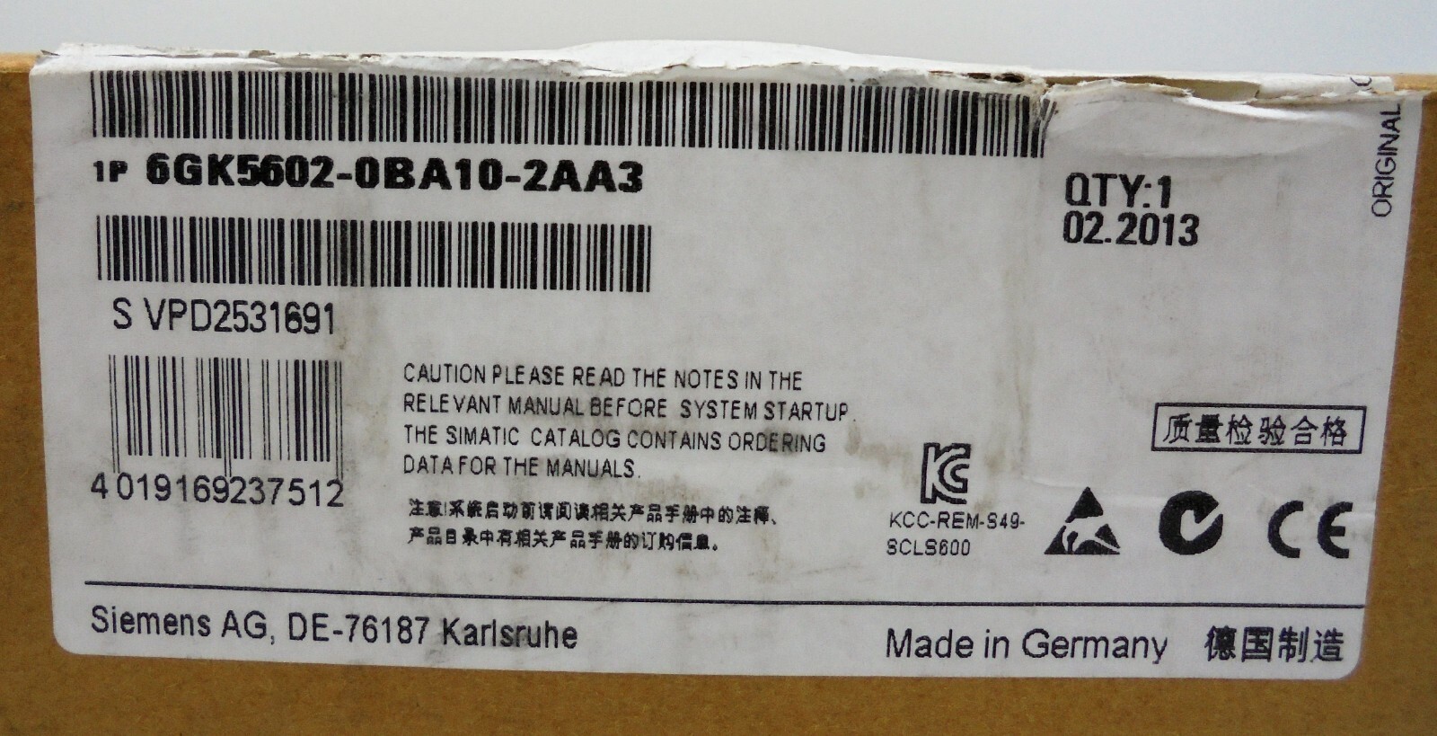 SIEMENS 6GK5602-0BA10-2AA3 SIMATIC NET SCALANCE S600 ELECTRICAL SWITCH MODULE