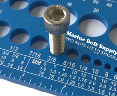 Screw Bolt Nut Thread Measure Gauge Size Checker (Standard & Metric) Color: Blue