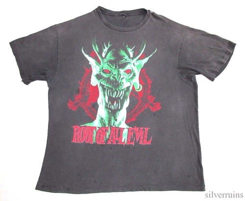 Vintage and Evil True Oldschool And Mac… Vintage 1988 Slayer Long Sleeve Shirt Large Root Of All Evil