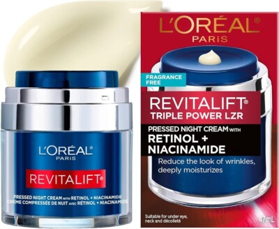 LOREAL PARIS REVITALIFT PRESSED NIGHT CREAM  RETINOL+ NIACINAMIDE 1.7oz $$$$$$$$
