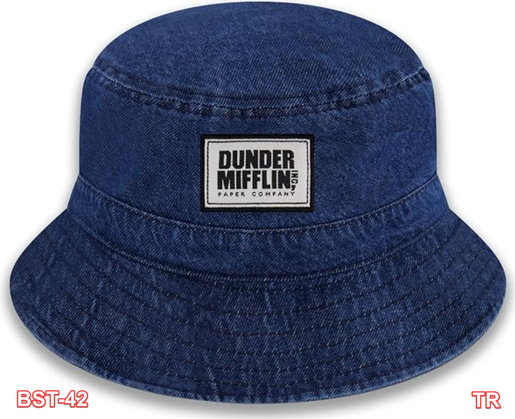 Concept One The Office Dunder Mifflin Bucket Hat, Packable Hat, Wide Brim, Blue