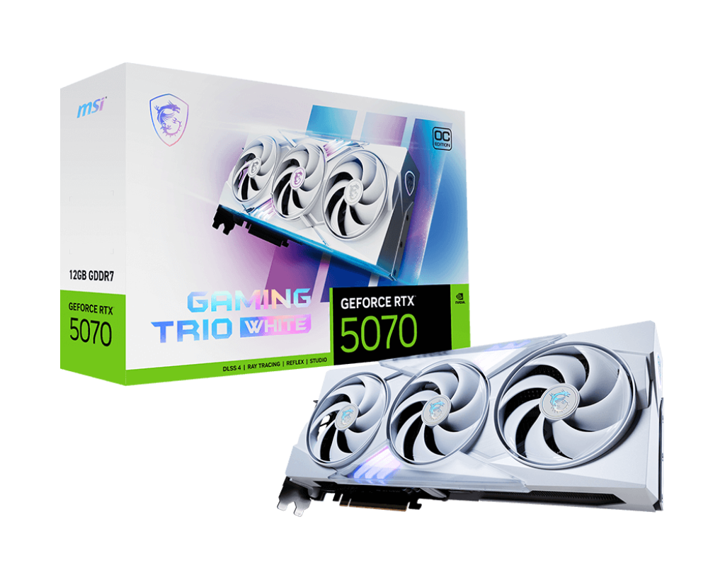 MSI GeForce RTX 5070 12G GAMING TRIO OC WHITE GDDR7 Graphics MSI GeForce RTX 5070 12G GAMING TRIO OC WHITE GDDR7 Graphics