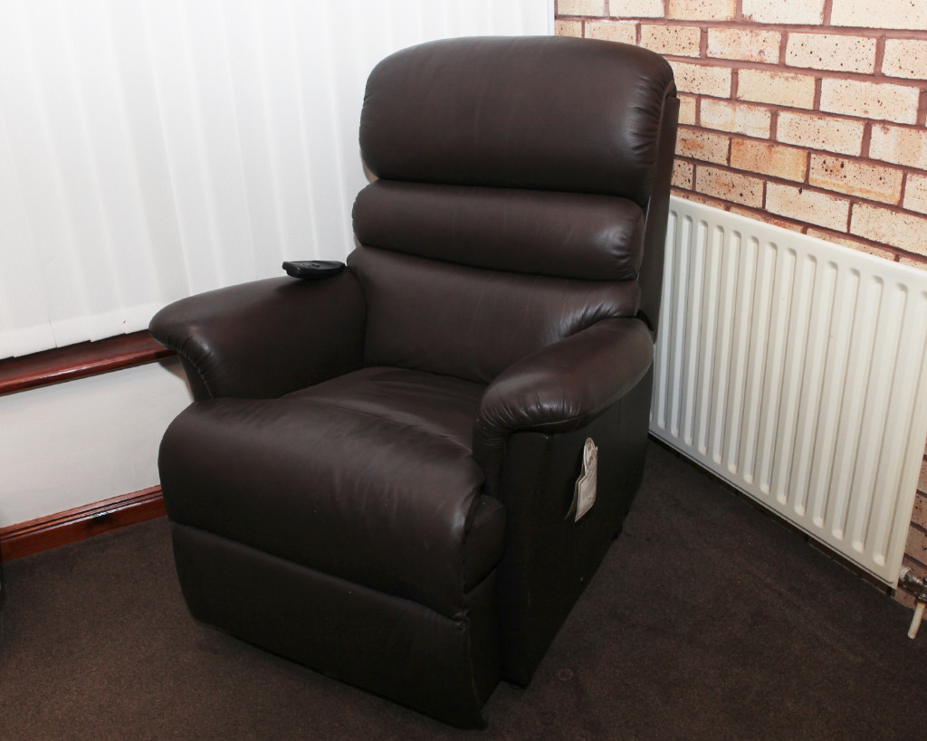 Rise & Recliner Brown Leather Chair in Hamilton, South Lanarkshire