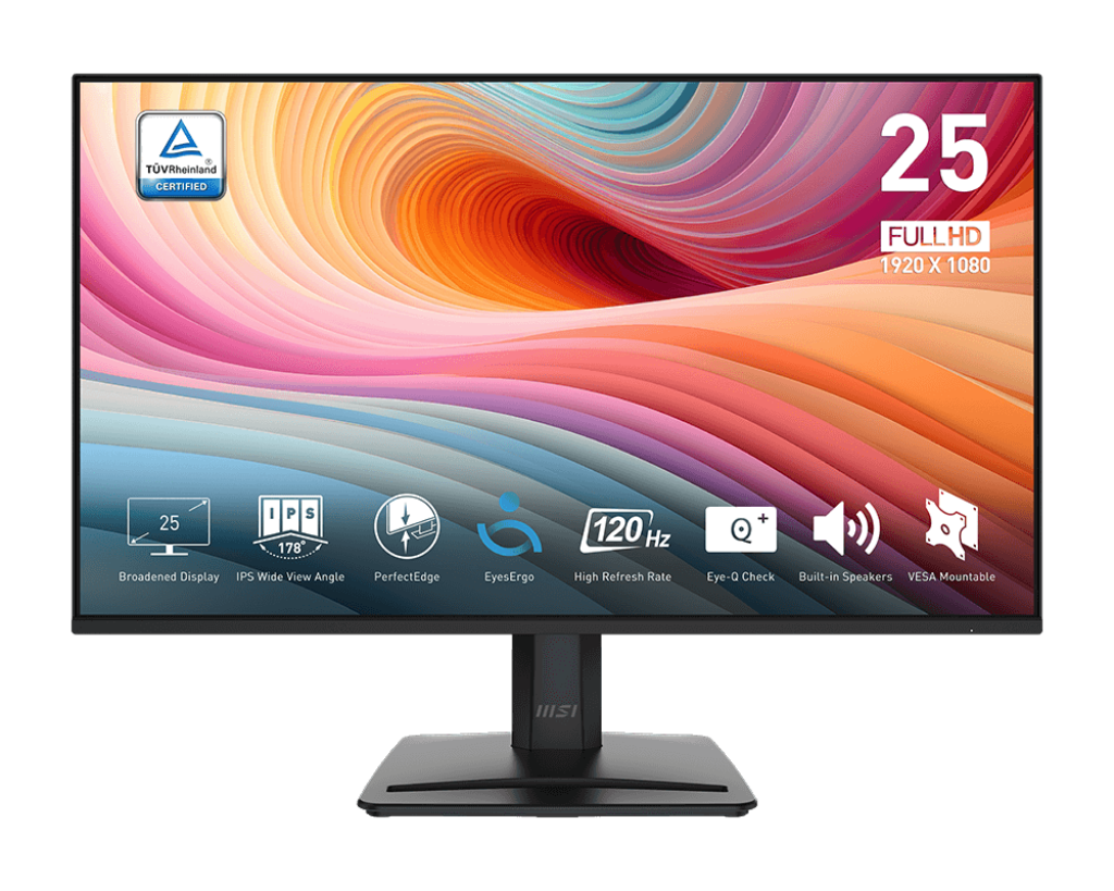 MSI PRO MP251 E2 24.5-Inch FHD IPS Monitor for Work, 1MS,120Hz, Adaptive-Synch