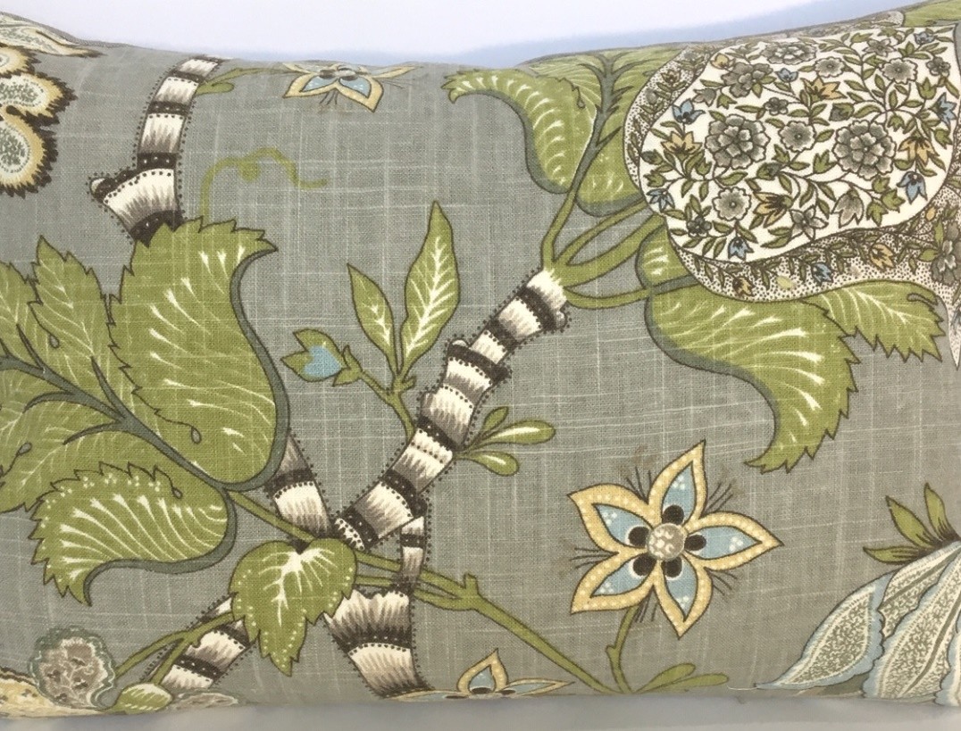 Grey Pillow Linen Fabric Lumbar Pillow 14 x 20 Home Decor Pillow Decorative NEW