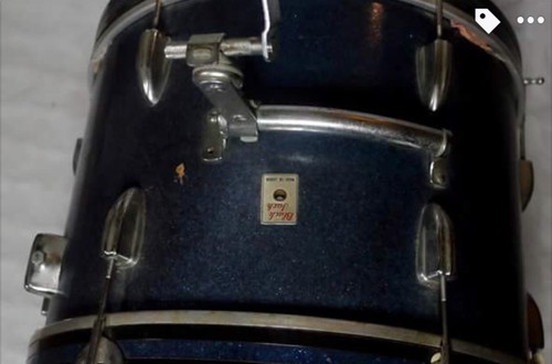 Black Jack Blue Percussion Base Drum W/ Remo Head Made In Japan
