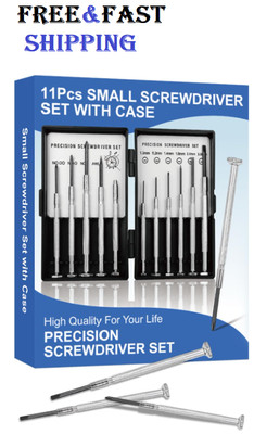 11Pcs Small Screwdriver Set with Hard Case, Tiny Mini Screw Driver Kit with 11 D