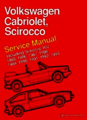 VW Cabriolet Scirocco Bentley #VS93 Service Manual 85to93 listed LATEST EDITION