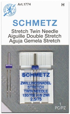 10 Pack Schmetz Twin Stretch Machine Needles-Size 2.5/80 1/Pkg 1774