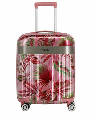 Titan Koffer Spotlight 4 Rollen Trolley 55 cm S Pink Hawaii Rosa Flash limitiert