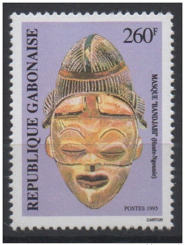 Gabon Gabun 1995 Mi. 1240 Masques Masken Mask 'Bandjabi' Haute-Ngounie Rare !