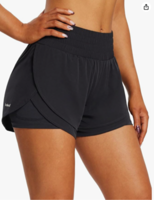 BALEAF Women's Workout Running Shorts 2 in 1 Spandex High Waisted