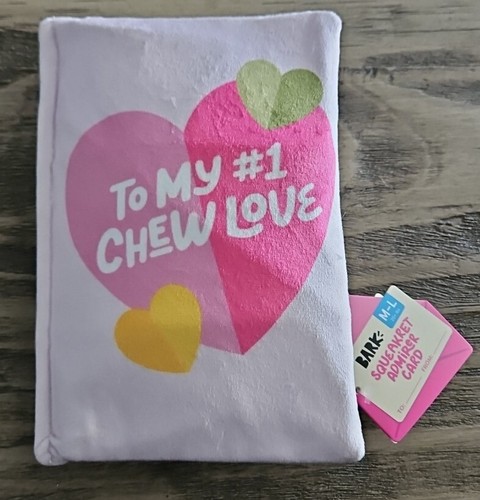 Bark Box Card Plush Dog Toy To My #1 Chew Love Squeak Crinkle M/L 20+ Treat Trap