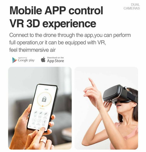 4K HD Dual Camera RC Drone WIFI FPV Folding Wide Angle Selfie Quadcopter Battery