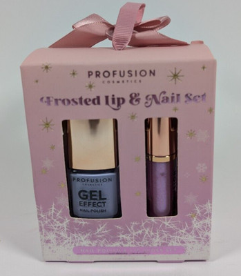 Profusion Cosmetics Frosted Lip & Nail Set - Nail Polish & Crystal Lip Gloss