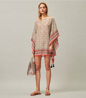 Tory Burch Tunic Caftan Beach XS / S Logo Paisley Cover up NWT Swim 0 2 4