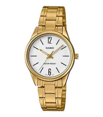 Casio Ladies, Gold Stainless Steel, White Dial, Watch LTP-V005G-7BUDF