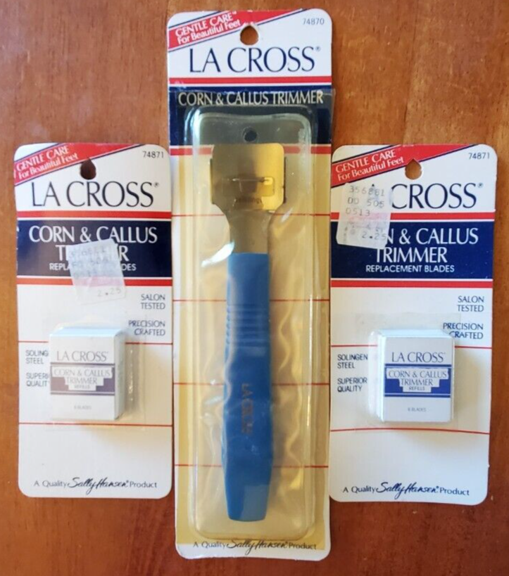 Vintage Lot La Cross Sally Hansen Corn & Callus Trimmer & Replacement Blades NEW