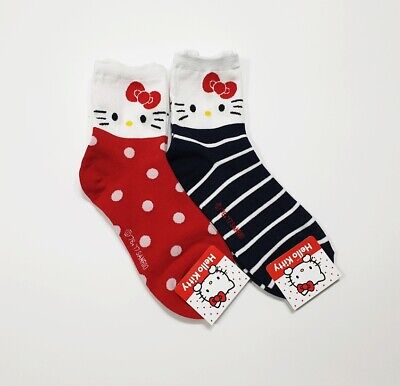 Character Hello Kitty Womens Socks Cute Girl Red 3 Navy 3 Made in Korea 6 Pairs