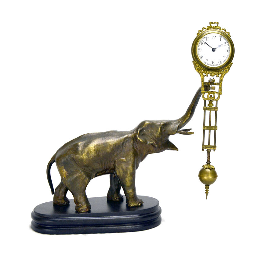 German Style Brass Elephant Figure 8 Day Swinging Swinger