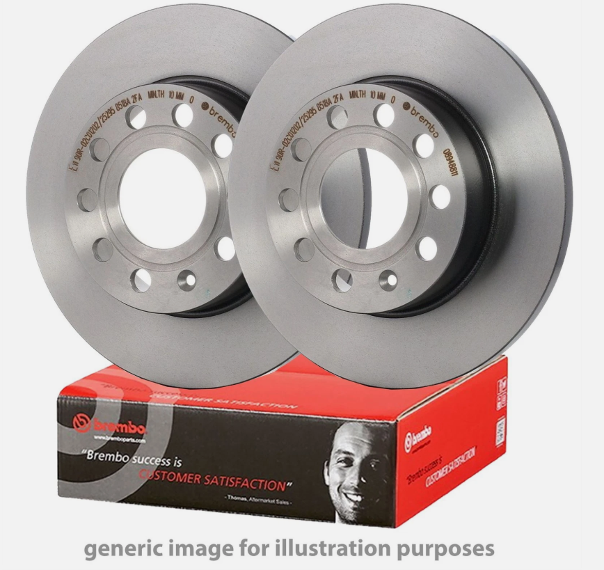 Pair of Brembo 08.N258.21 Brake Disc Rear Solid (x2)