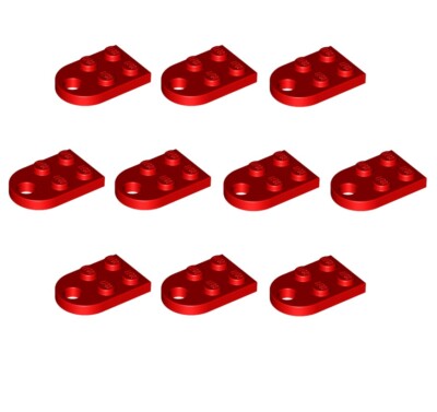 NEW LEGO 10 Pieces 2x3 Plate With Hole - Red Heart Valentine's Day Love 5 Hearts