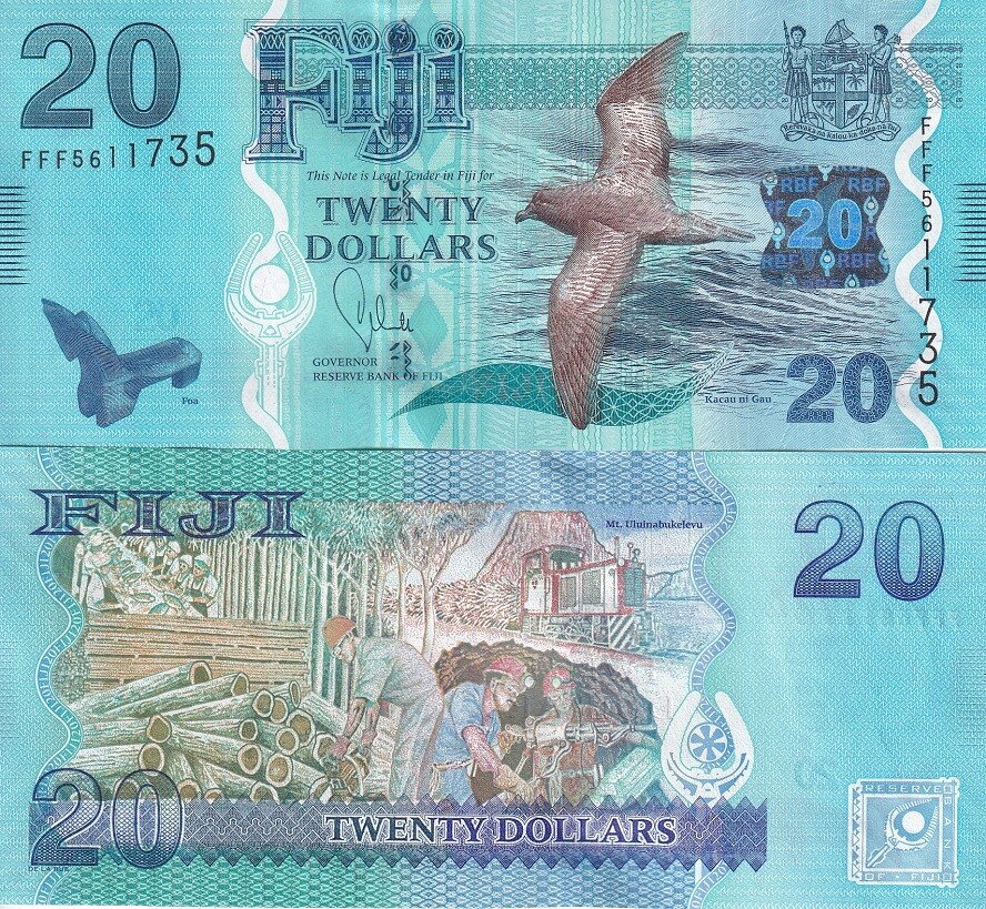 Fiji 20 Dollars ND 2013 P 117 UNC