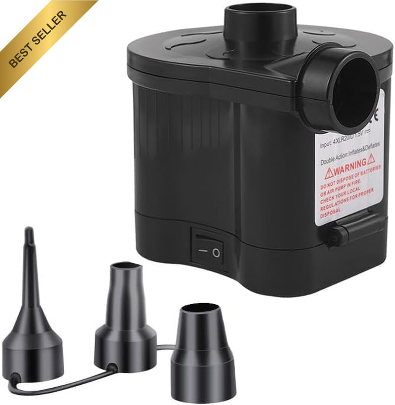 Quick-Fill Battery Powered Electric Air Pump, Wireless Air Pump for Mattress wit