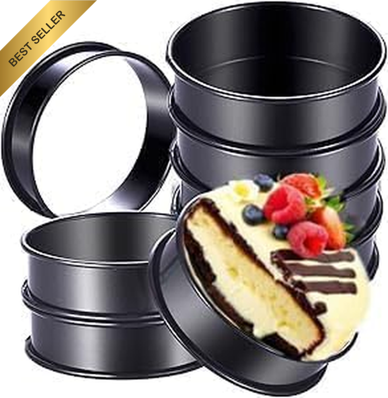 Premium Non-Stick Crumpet Rings – 8-Pack Stainless Steel Muffin & Tart Rings (4"