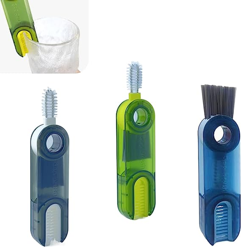 3 Pcs 3 in 1 Multifunctional Cleaning Brush Water Bottle Cleaner Brush Straw Cup