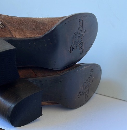 Pre-owned Freebird By Steven 'blain' Oil Suede Tall Boots Tan Size 9m 7m