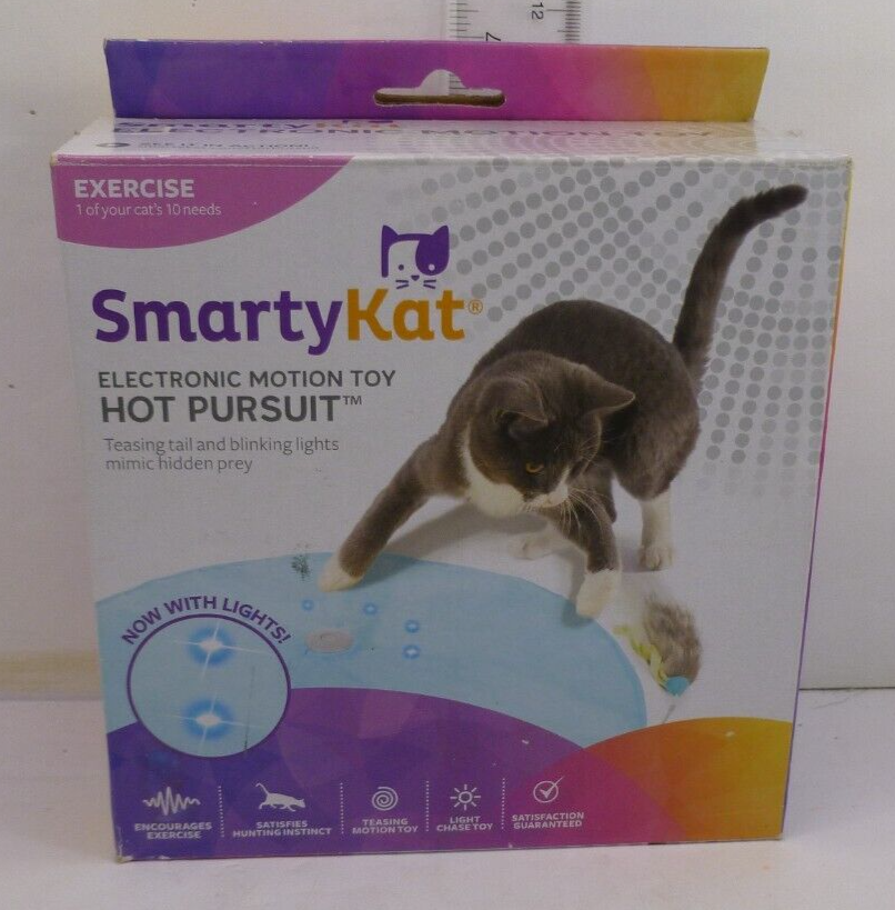 New SmartyKat Hot Pursuit Electronic Concealed Motion Mouse Cat Toy With Lights
