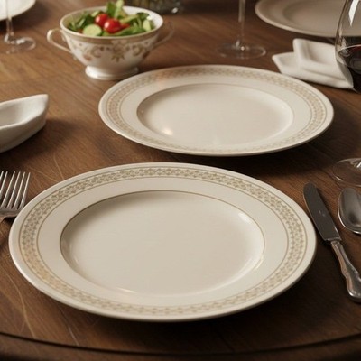 Homer Laughlin Georgian Eggshell Salad Plates #G3332, Set of 2, Vtg Dinnerware